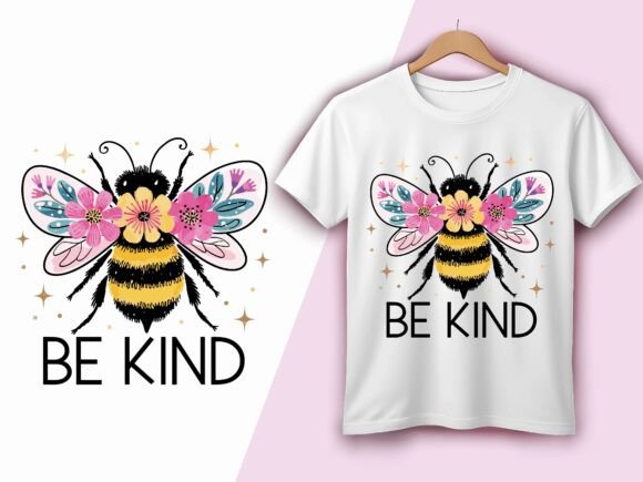 Bee Kind Floral Bumblebee Positivity