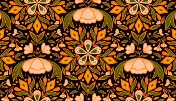 Bright Floral Embroidery Design