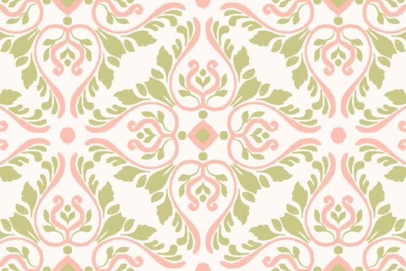 Colorful Ikat Abstract Floral Pattern