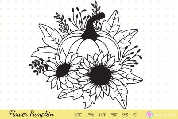 Flower Pumpkin Svg, Thanksgiving, Fall