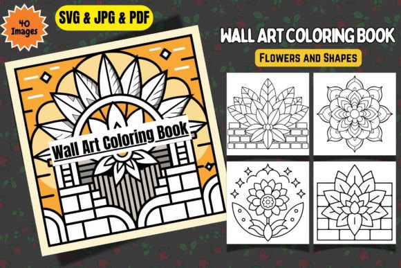 Flowers Shapes Wall Art Coloring SVG