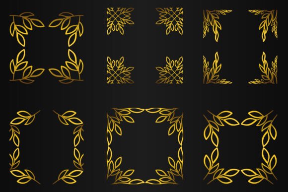 Gold Floral Doodle Frame V1