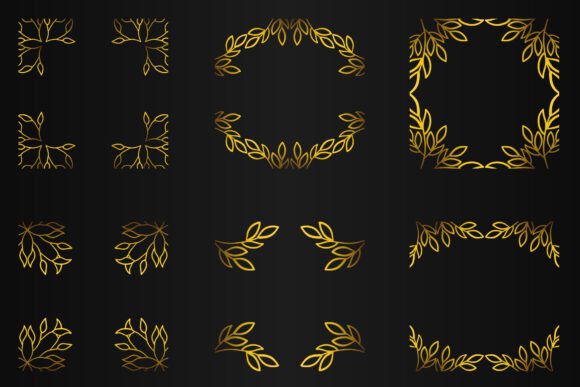 Gold Floral Doodle Frame V2