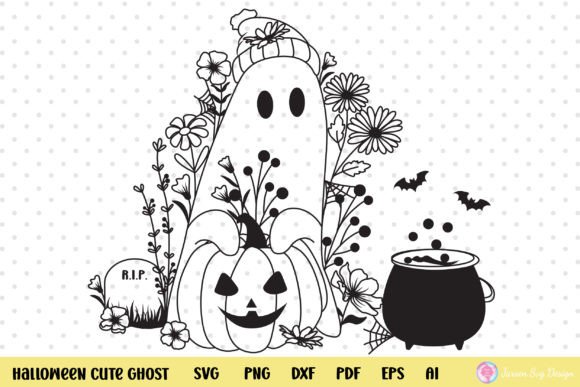 Halloween Cute Ghost Svg