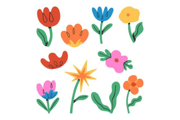 Hand Drawn Whimsical Floral and Botani