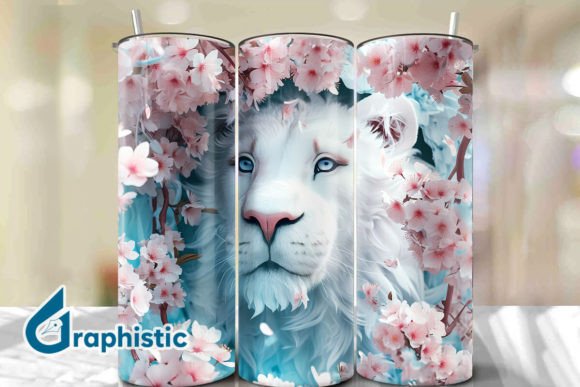 Lion Floral Break Through Tumbler PNG34