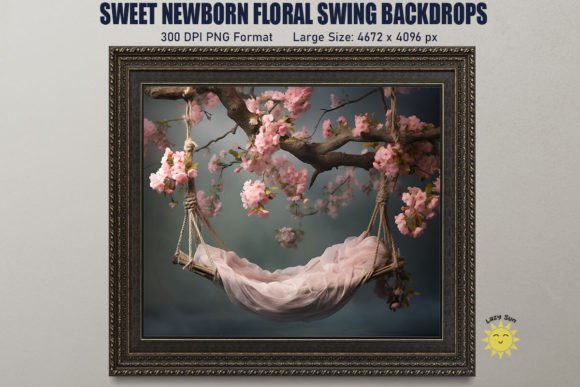 Sweet Newborn Floral Swing Backdrop