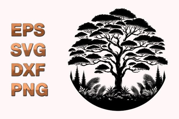 Tree Silhouette Vector Sublimation SVG