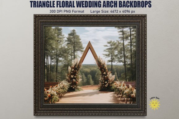 Triangle Floral Wedding Arch Backdrop