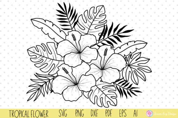 Tropical Flower Svg, Summer Tropical Svg