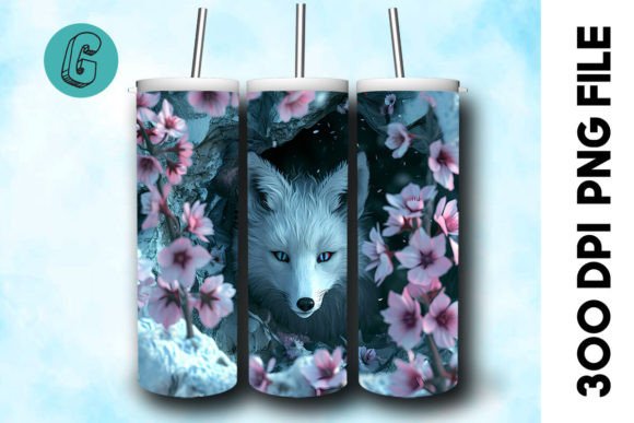 Valentine Fox Floral Tumbler Wrap 24