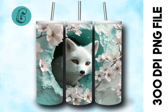 Valentine Fox Floral Tumbler Wrap 29