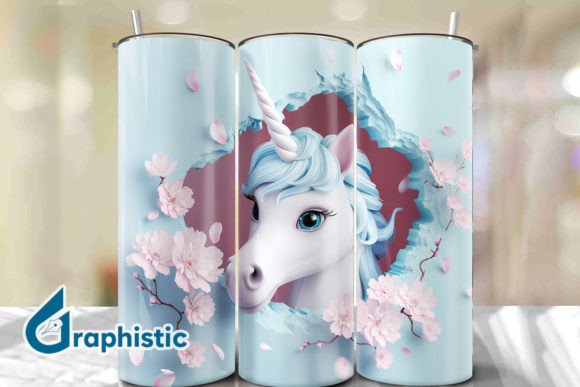 Valentine Unicorn Floral Tumbler Wrap 23