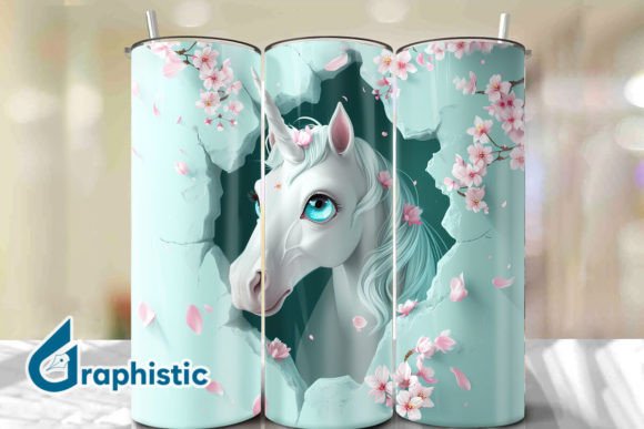 Valentine Unicorn Floral Tumbler Wrap 26