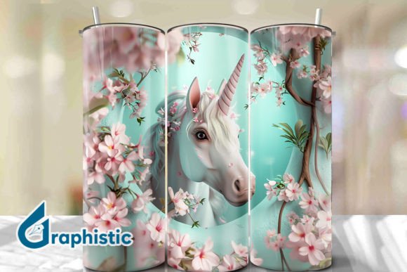 Valentine Unicorn Floral Tumbler Wrap 28