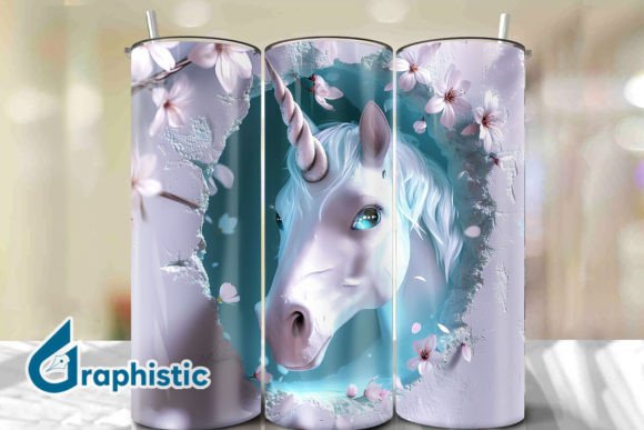 Valentine Unicorn Floral Tumbler Wrap 38