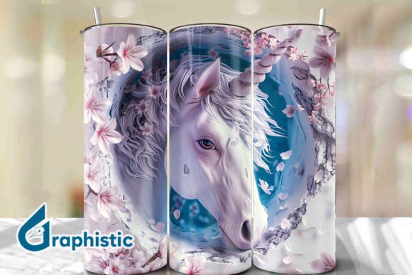 Valentine Unicorn Floral Tumbler Wrap 39